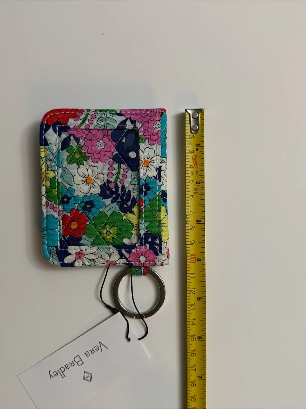 Vera Bradley Floral Quilted Card Holder with Key Ring - Navy Multicolor